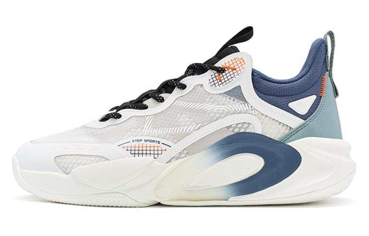 XTEP AG LVL UP 1 Mesh Cushioning Abrasion Resistant Breathable Low top Sports Casual Shoes Men's White Blue