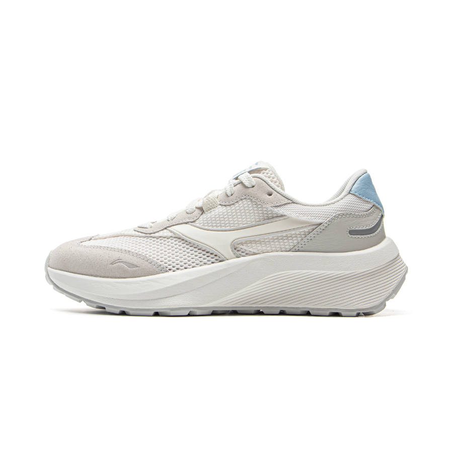 Li-Ning Li Ning Zhongning M500 Cushioning Slip Resistant Support Abrasion Resistant Low top Casual Shoes Women's White Gray