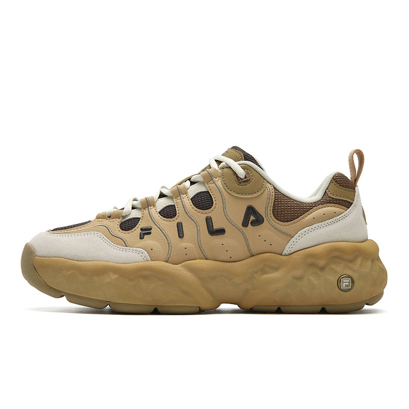 FILA MUFFIN Cushioning Abrasion Resistant Breathable Lightweight Low top Casual Shoes Men's Brown White
