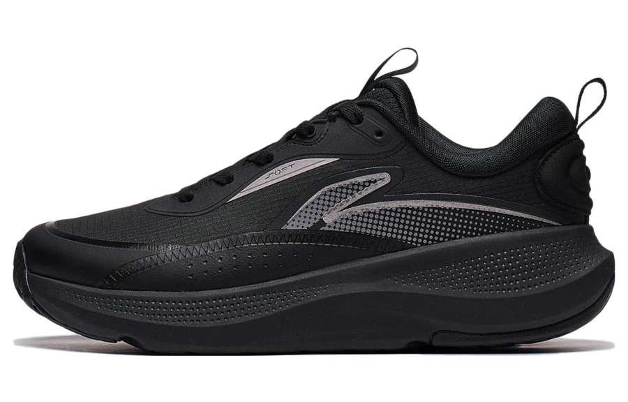 Li-Ning Li Ning Element Cushioning, Wear Resistant Low top Casual Shoes Unisex Black Silver