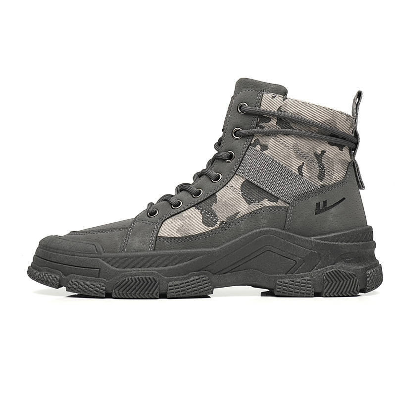 WARRIOR WARRIOR Short Mid Calf Combat Boots Men's Gray