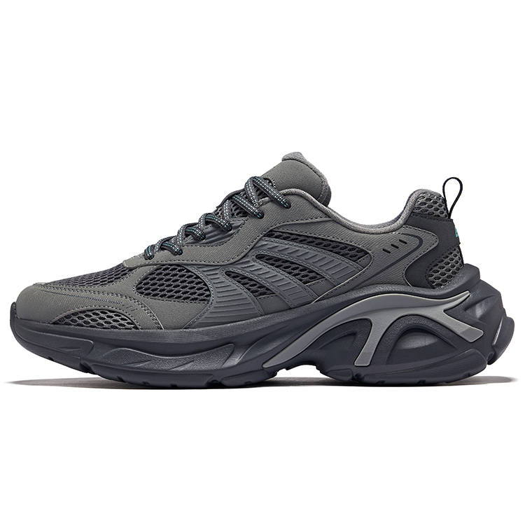 Erke Day 1 Cushioning Breathable Height Increasing Low top Casual Shoes Men's Carbon Gray Steel Gray