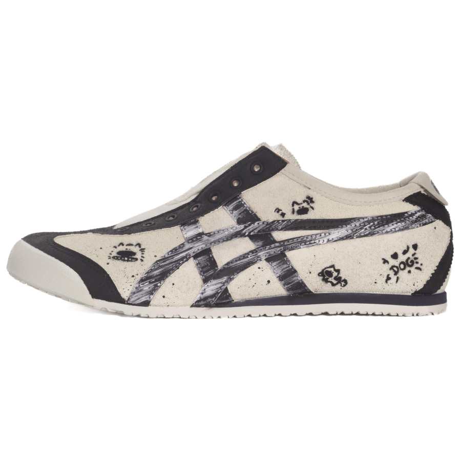 Onitsuka Tiger MEXICO 66 Comfortable Cushioning Abrasion Resistant Coverage Low top Casual Shoes Unisex Beige Black