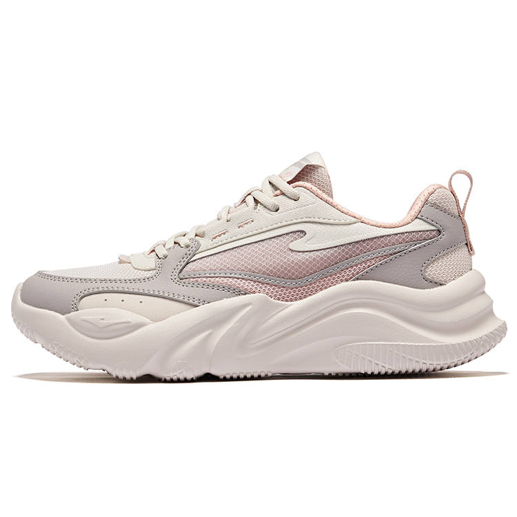 Erke Ao Wu Abrasion Resistant Breathable Rebound Low top Casual Shoes Women's Microcrystal White Sand Ochre