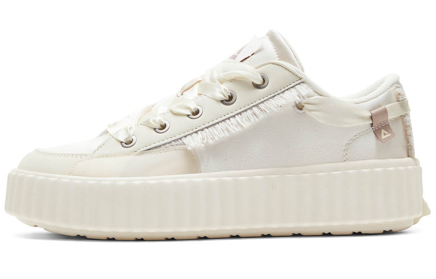 PEAK Cushioning Height Increasing Abrasion Resistant Slip Resistant Low top Casual Shoes Women's Canvas White