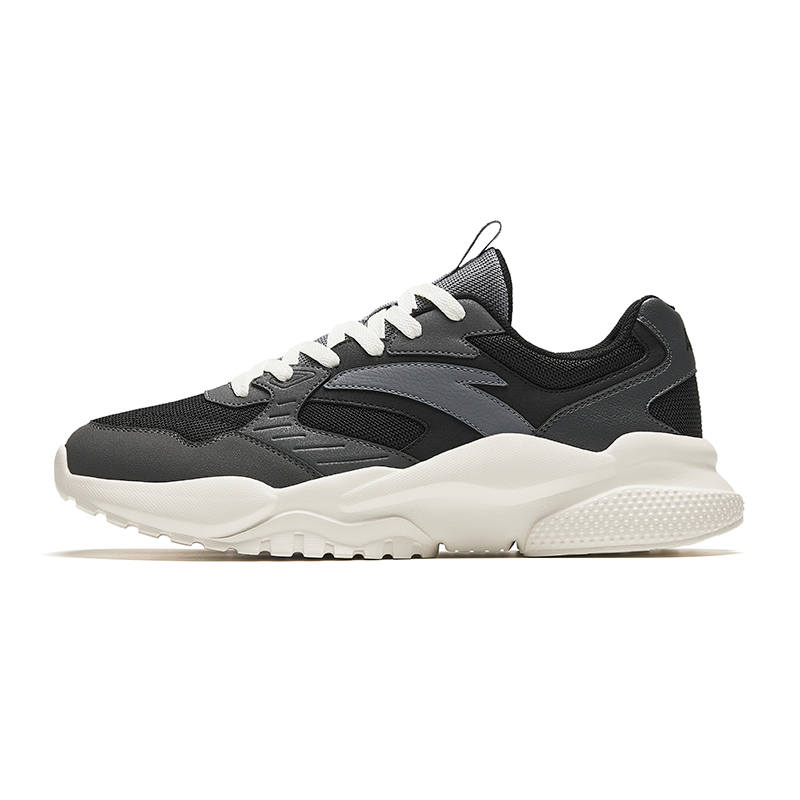 Anta Gravitation Cushioning Abrasion Resistant Lightweight Slip Resistant Low top Casual Shoes Men's Black Gray White