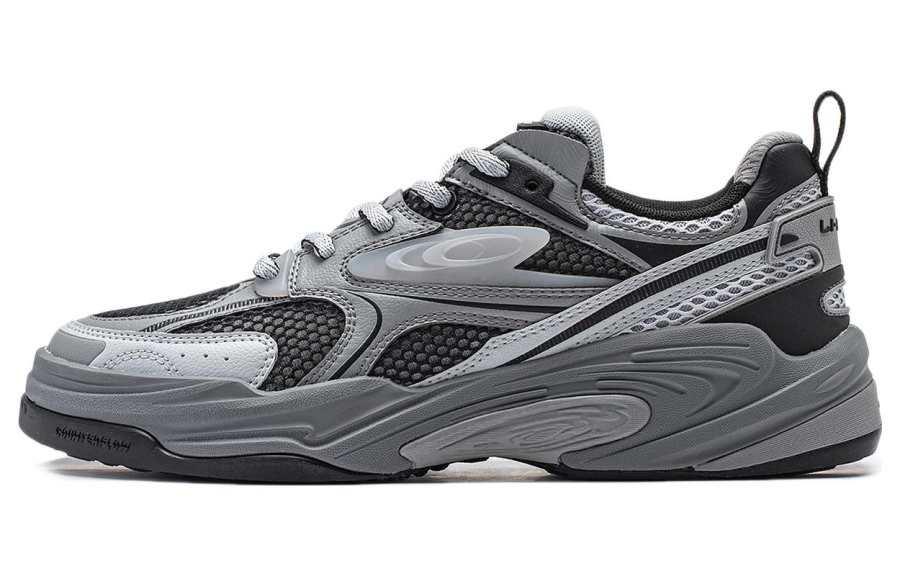 Li-Ning Li Ning Cushioning, Wear Resistant Low top Casual Shoes Men's Black Gray