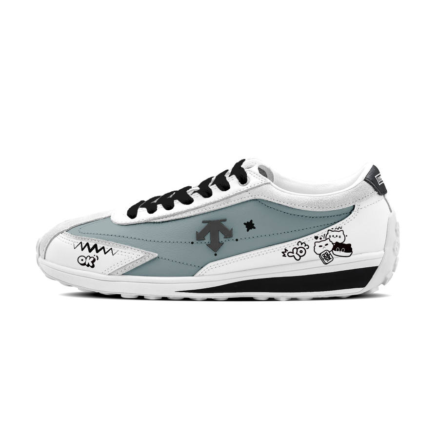 DESCENTE Cron Racer Dust Storm Colorful Breathable Low top Casual Shoes Unisex Blue White