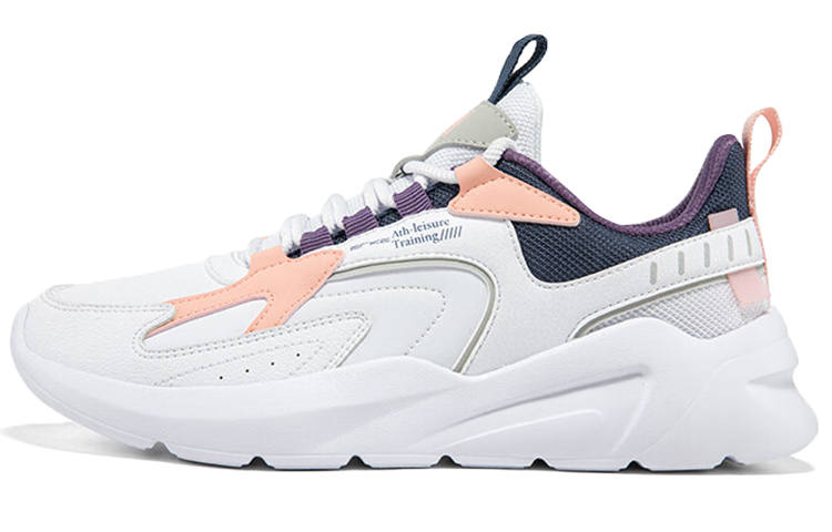Erke Fleece Lined Leather, Simple And Comfortable Low top Casual Shoes Women's White Blue Pink