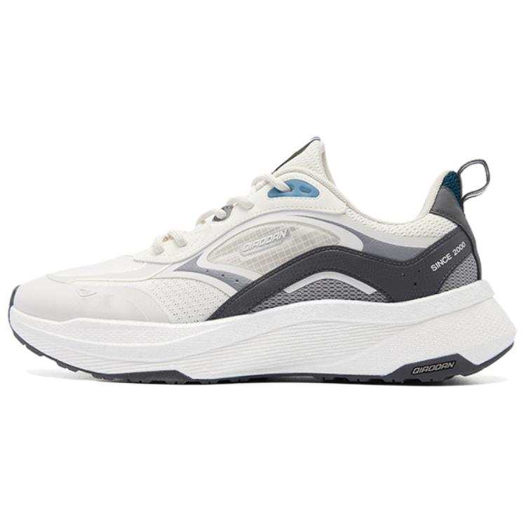 QIAODAN Abrasion Resistant Slip Resistant Low top Casual Shoes Men's White Gray Black