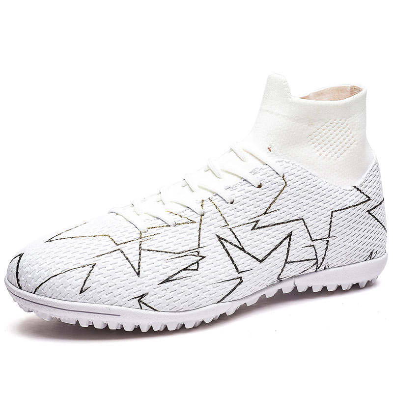 TONYBEAR Soccer Shoes Unisex Mid Top White/Black/Blue