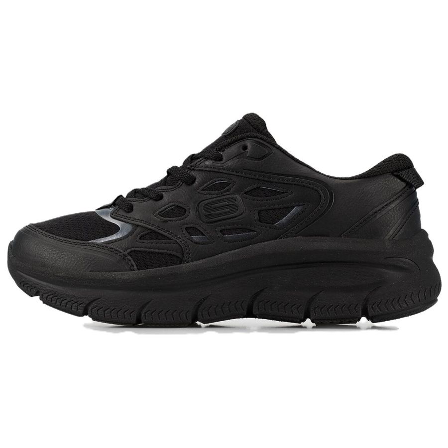 Skechers Modern D'Lu Mesh, Textile, Synthetic Leather, Leather Cushioning Breathable Low top Casual Shoes Women's Black