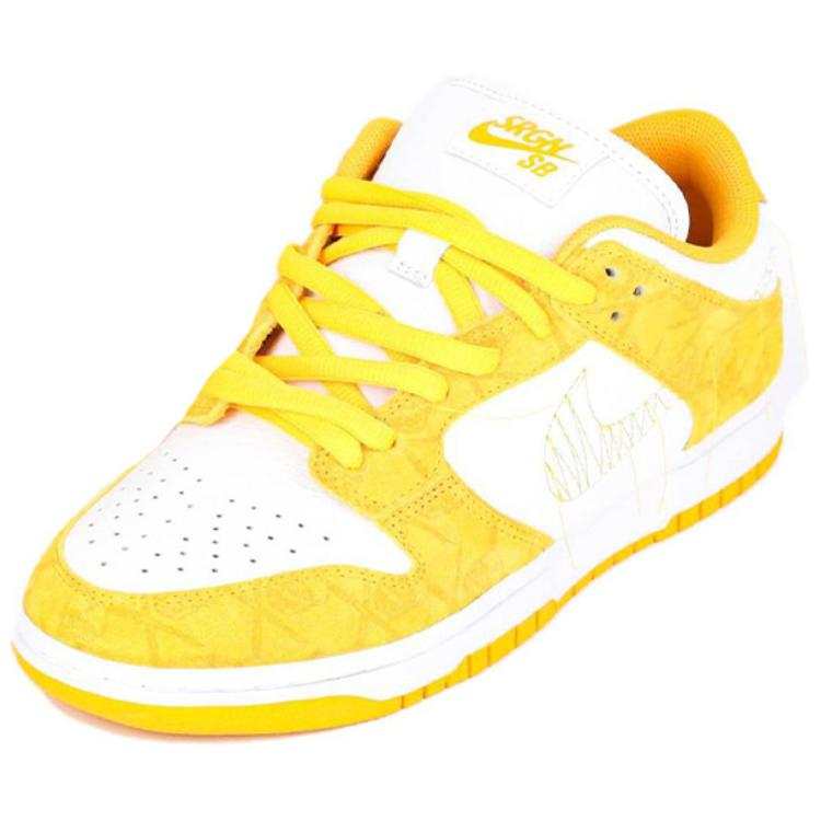 Nike THE SHOE SURGEON x Nike Fashion Slip Resistant Low top Casual Shoes Men's Yellow White