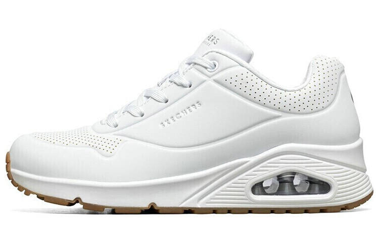Skechers Uno Synthetic Leather Cushioning Low top Casual Shoes Women's White