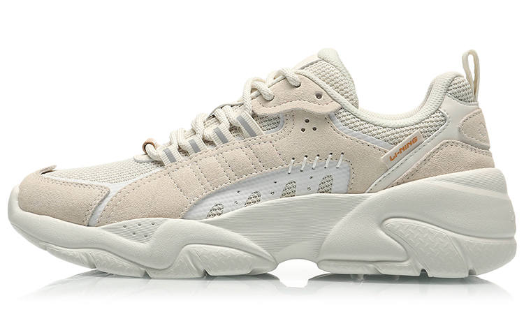Li-Ning Li Ning Moonchaser Cushioning Slip Resistant Abrasion Resistant Breathable Low top Sports Casual Shoes Women's White