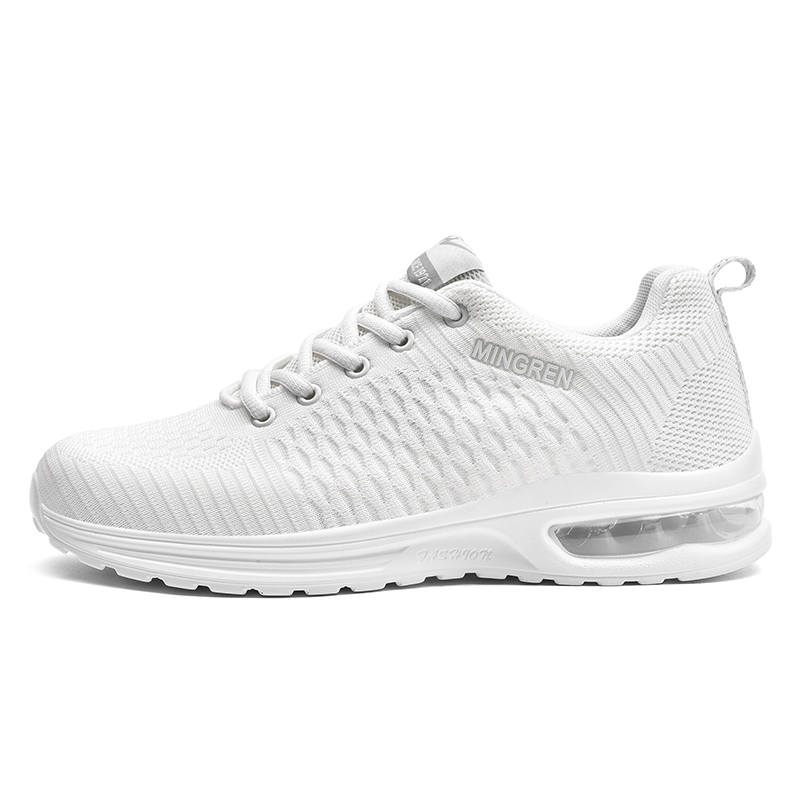 Binary Binary Cushioning Rebound Lightweight Breathable Slip Resistant Low top Casual Shoes Men's White