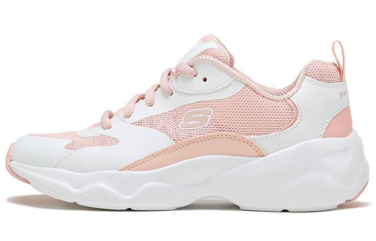 Skechers D Lites Low Running Shoes White/Pink Women's