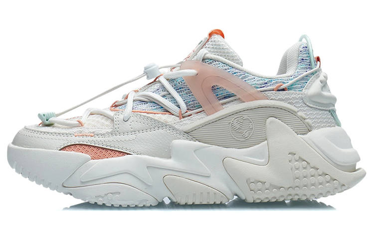 Li-Ning Li Ning Qianhangce Cushioning Slip Resistant Low top Casual Shoes Women's Mist White