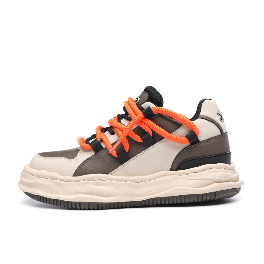 XJXY Low top Casual Shoes Unisex Gray Orange