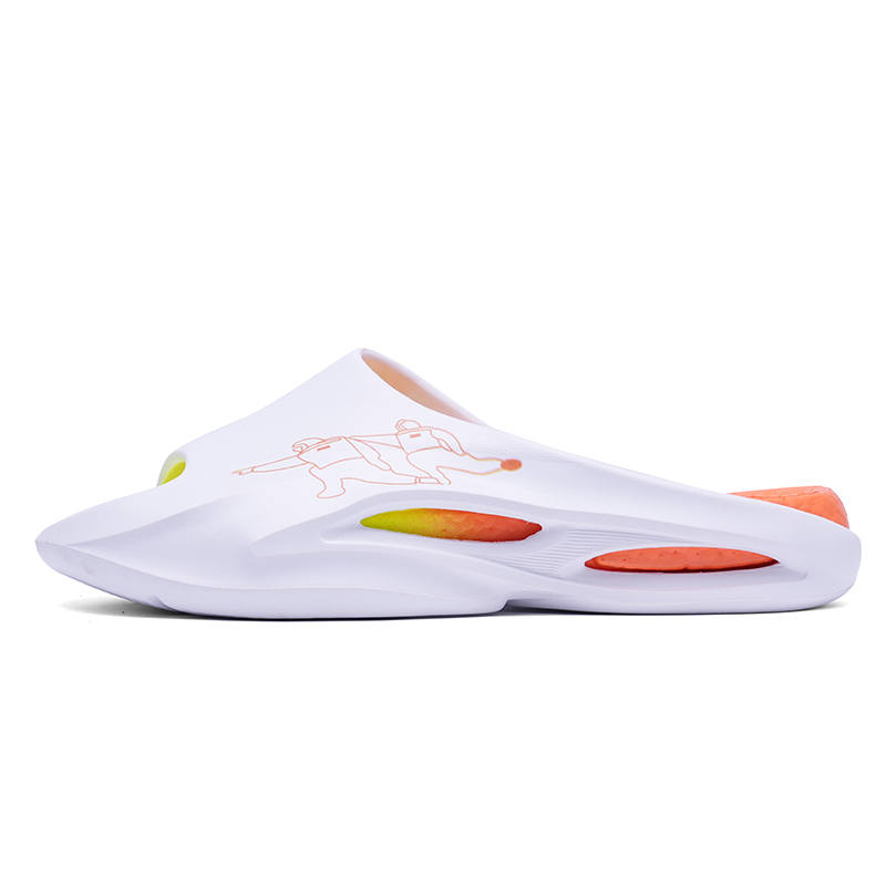 PAIKEJINGPAO EVA Totem Quiet Slide Slippers Unisex White Orange