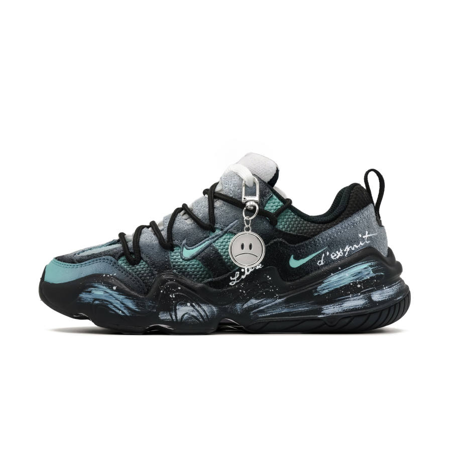 Nike Nike Tech Hera Ink Blue, Footprint Innovation Cow Split Leather Low top Casual Shoes Unisex Black