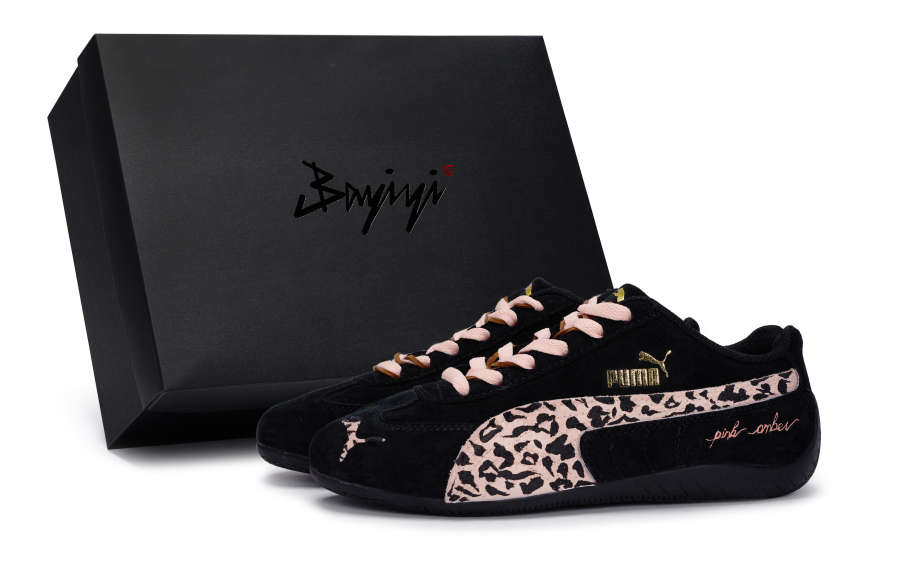 PUMA Speedcat OG 811 Manufacturing, Sweetheart Pink Leopard Print, Special Shoe Box Slip Resistant Abrasion Resistant