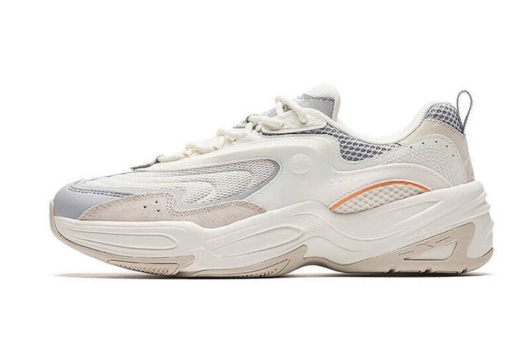Anta Slip Resistant, Abrasion Resistant, Breathable Low top Casual Shoes Women's White Gray
