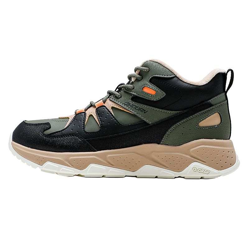 QIAODAN Quality Drying Fashion Minimalist Style, Fleece Lined Slip Resistant Abrasion Resistant High top Casual Shoes