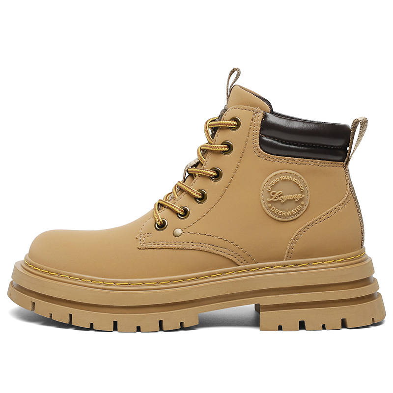Leyang Leyang Comfortable Ankle Length Combat Boots Women's Camel