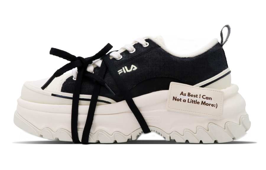 FILA Lava Cushioning Slip Resistant Abrasion Resistant Breathable Low top Sports Casual Shoes Women's Beige Black