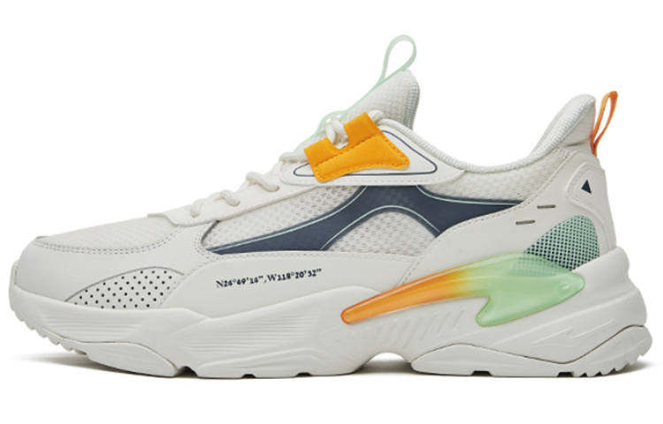 Erke Textile, Synthetic Leather Cushioning Slip Resistant Abrasion Resistant Low top Casual Shoes Men's White Green