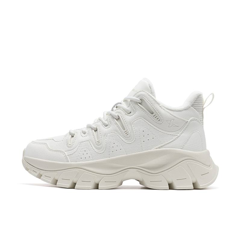 XTEP ChuanXing Lite Thermal Slip Resistant Thermal Slip Resistant High top Casual Shoes Women's Sail White
