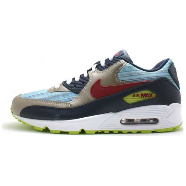Nike Nike Air Max 90 Low top Casual Shoes Men's Blue Gold Color