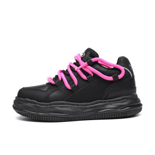XJXY Casual Shoes Unisex Low Top Black