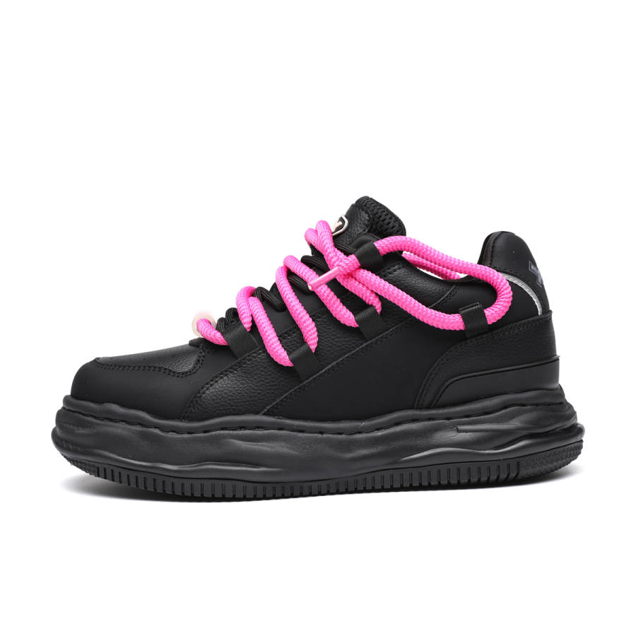 XJXY Casual Shoes Unisex Low Top Black