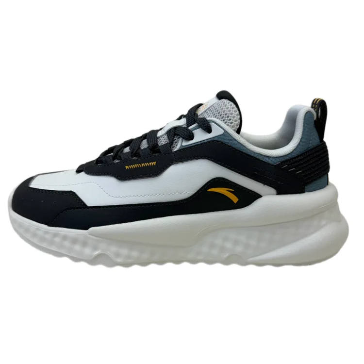Anta Unruly Series Textile, Synthetic Leather Low top Casual Shoes Men's White Gray Blue
