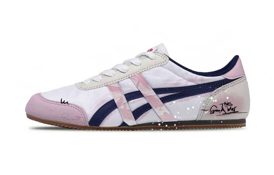 Onitsuka Tiger Track Trainer Funi Wander Abrasion Resistant Abrasion Resistant Low top Casual Shoes Unisex Pink White