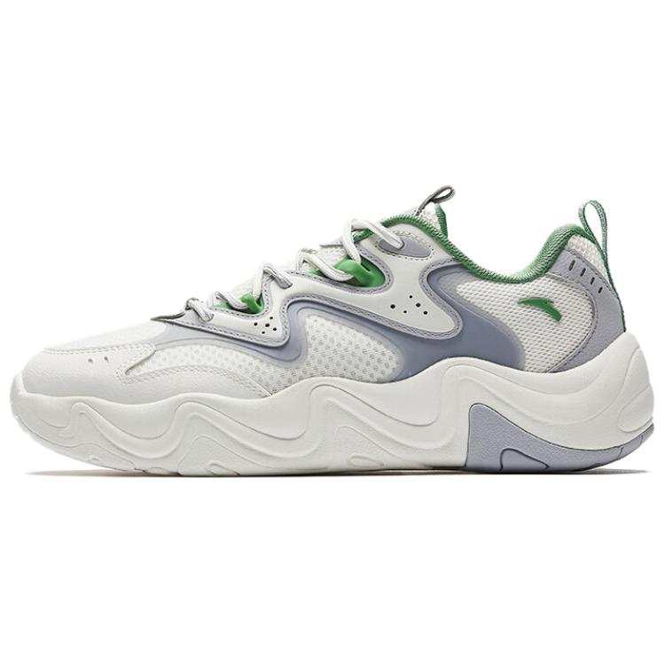 Anta Abrasion Resistant Slip Resistant Low top Casual Shoes Men's White Gray Green