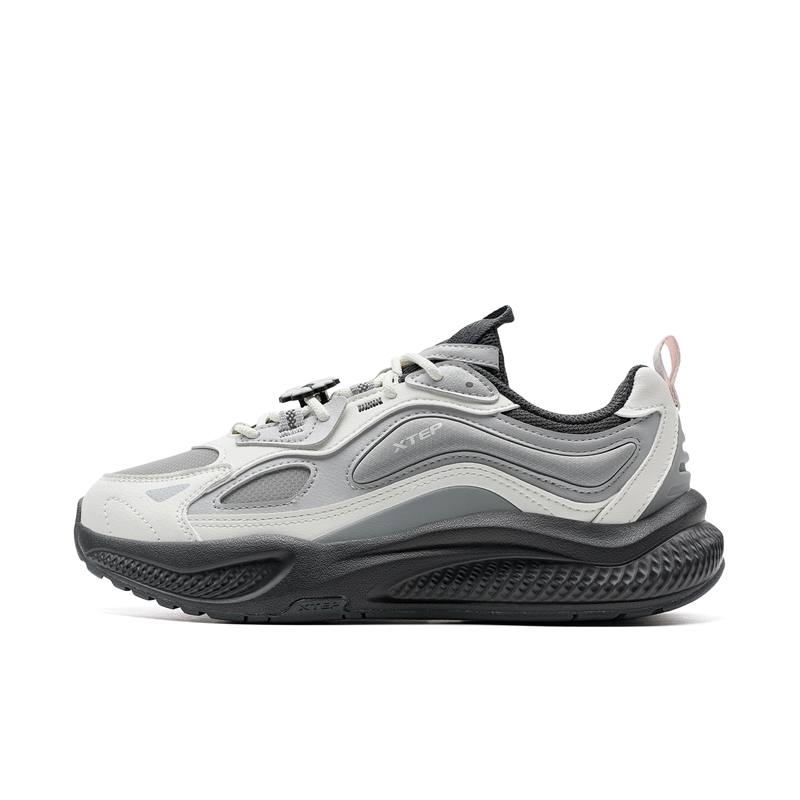 XTEP Slip Resistant Abrasion Resistant Slip Resistant Abrasion Resistant Low top Casual Shoes Women's Gray White