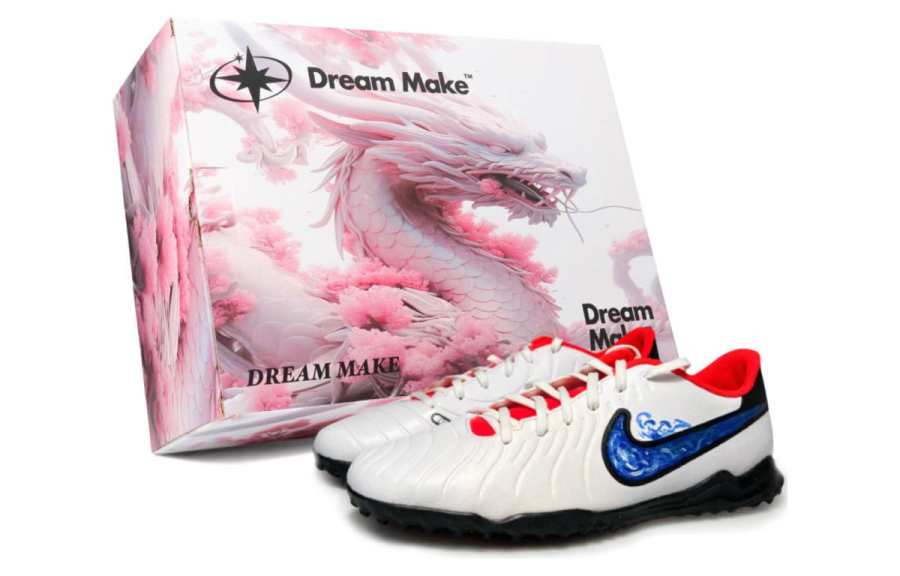 Nike Nike Tiempo Legend 10 TF Turf Artificial Turf Slip Resistant Abrasion Resistant Soccer Shoes Men's White Blue Red