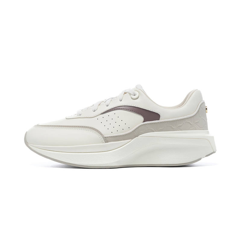 LI-NING 1990 LI NING 1990 Rebound Slip Resistant Abrasion Resistant Low top Casual Shoes Women's Ecru