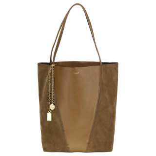 Chloé Chloe Spin Cow Leather Shoulder Bag Women's Yellow Brown
