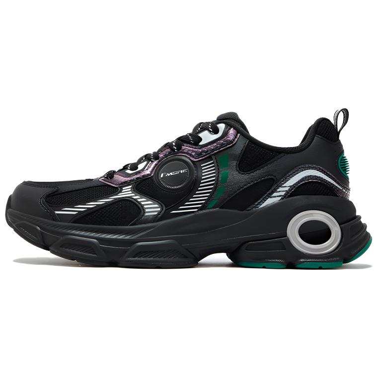 361° Cushioning Slip Resistant Low top Casual Shoes Men's Black Green