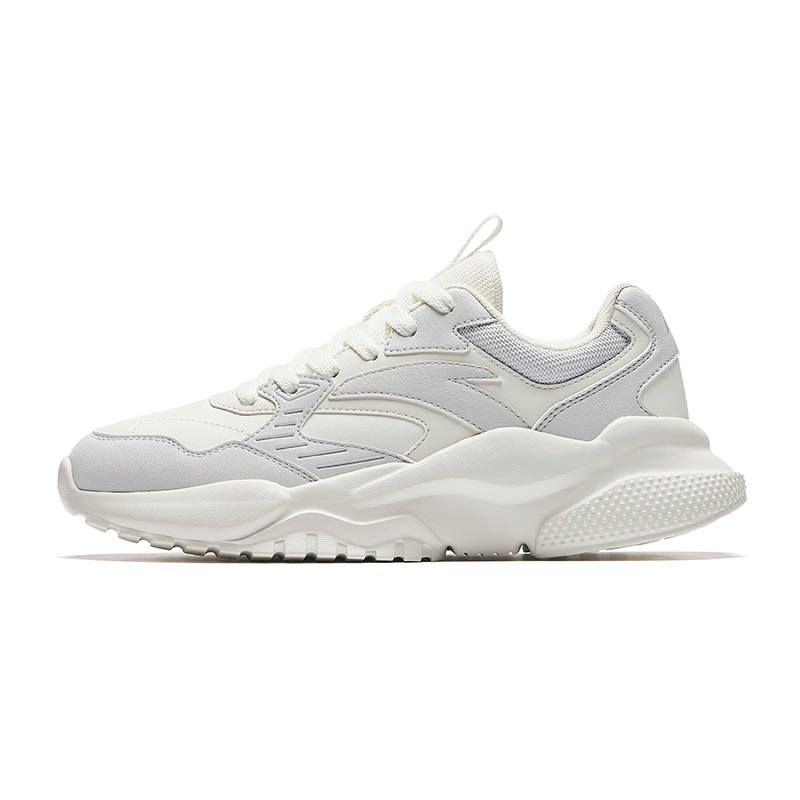 Anta Wear-Resistant Height Increasing Low-Top Casual Shoes Women's White Gray
