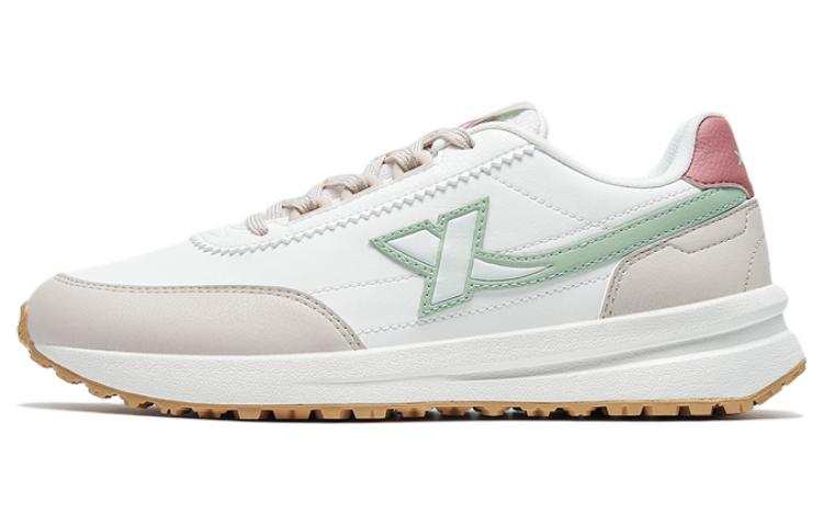 XTEP Casual Shoes Women's Low Top Sail White/ivory White/green
