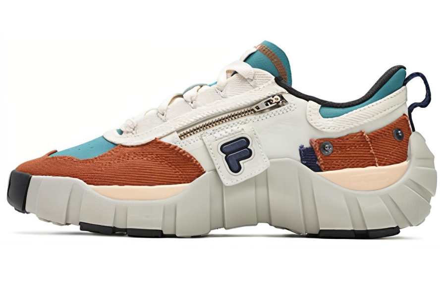 FILA FUSION BONE DX Vertebra Shoes Low top Casual Shoes Men's White Brown