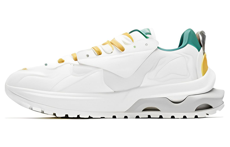 QIAODAN Rosefinch 3 Cushioning Slip Resistant Abrasion Resistant Low top Sports Casual Shoes White Yellow