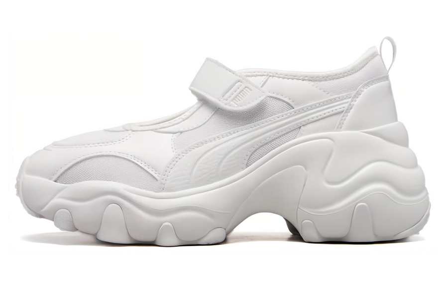 PUMA Mesh, Textile, Artificial Leather Cushioning Abrasion Resistant Breathable Low top Casual Shoes Women's White
