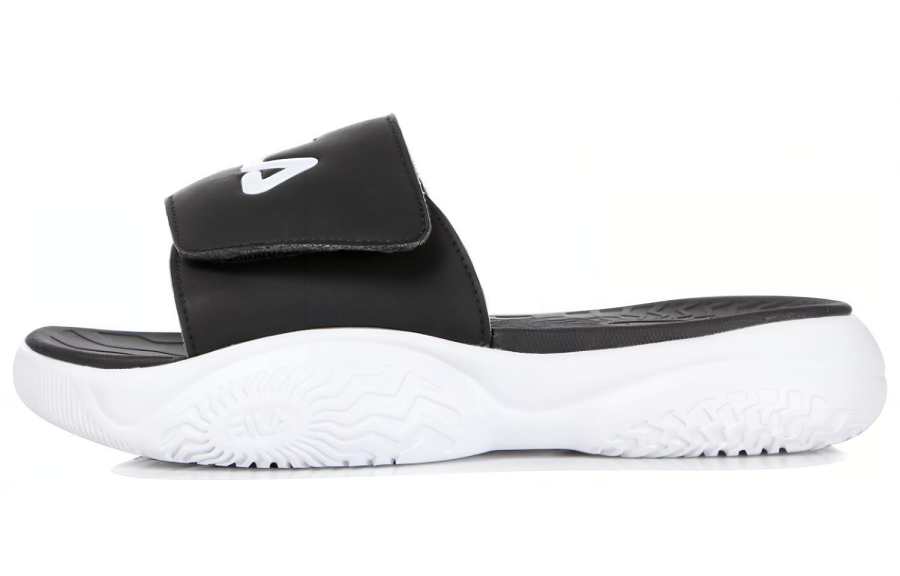 FILA Comfortable And Breathable Rubber Sole Slippers Unisex Black Korean Style