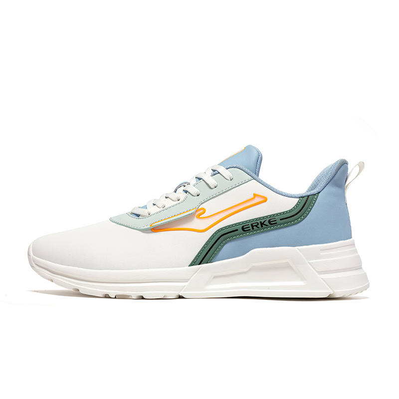 Erke Cushioning, Wear Resistant Low top Casual Shoes Men's White Blue